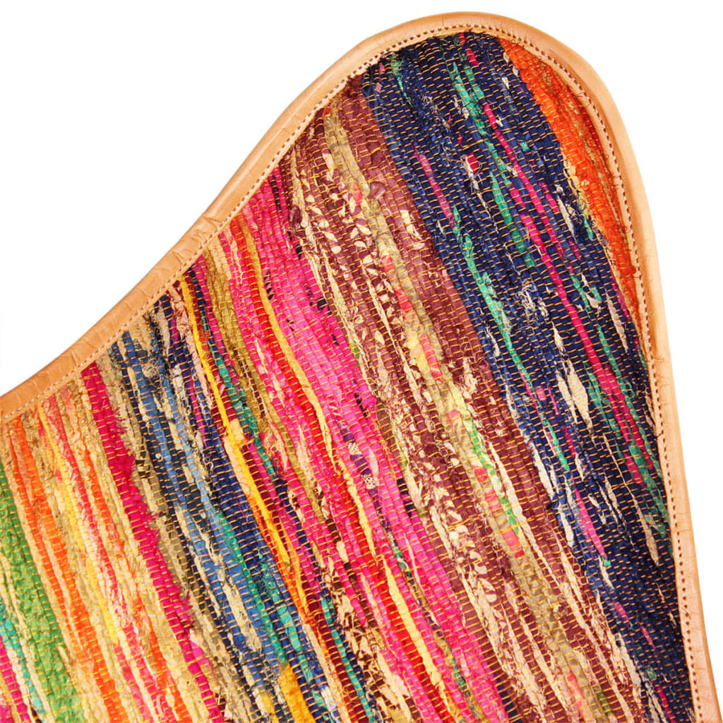 vidaXL Cadeiras borboleta 2 pcs tecido chenille multicolorido
