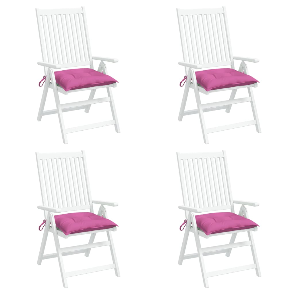 vidaXL Almofadões para cadeira 4 pcs 40x40x7 cm tecido rosa