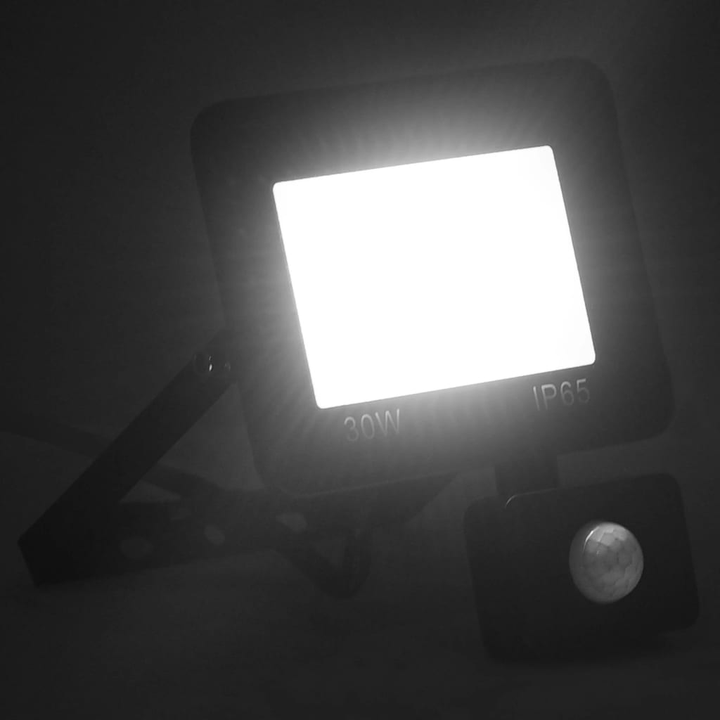 vidaXL Projetor c/ iluminação LED e sensor 30 W branco frio