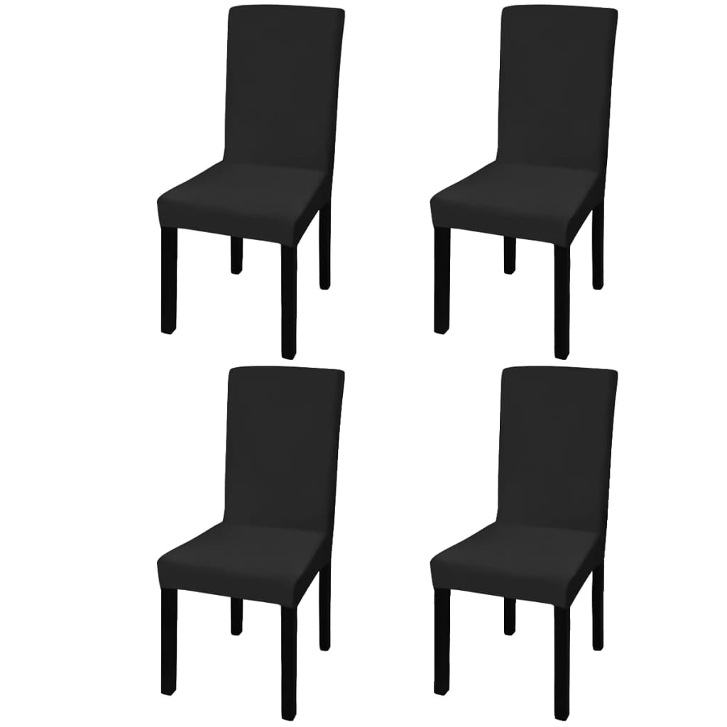 vidaXL Capa extensível para cadeiras, 4 pcs, preto