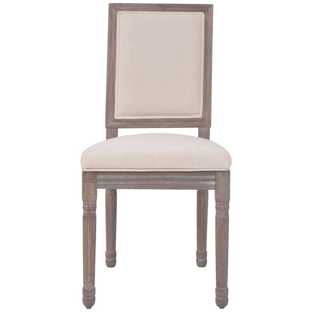 vidaXL Cadeiras de jantar 6 pcs tecido branco nata