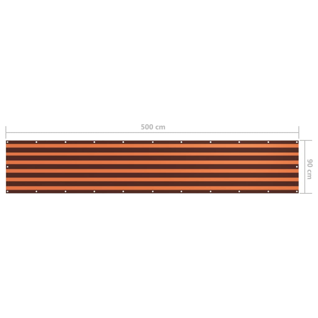 vidaXL Tela de varanda 90x500 cm tecido Oxford laranja e castanho