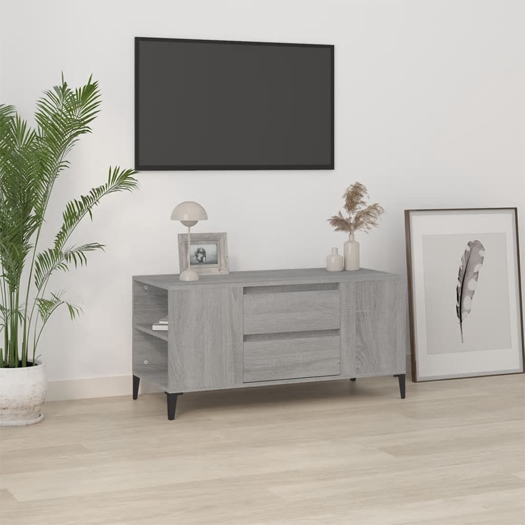 vidaXL Móvel para TV 102x44,5x50 cm derivados madeira cinzento sonoma