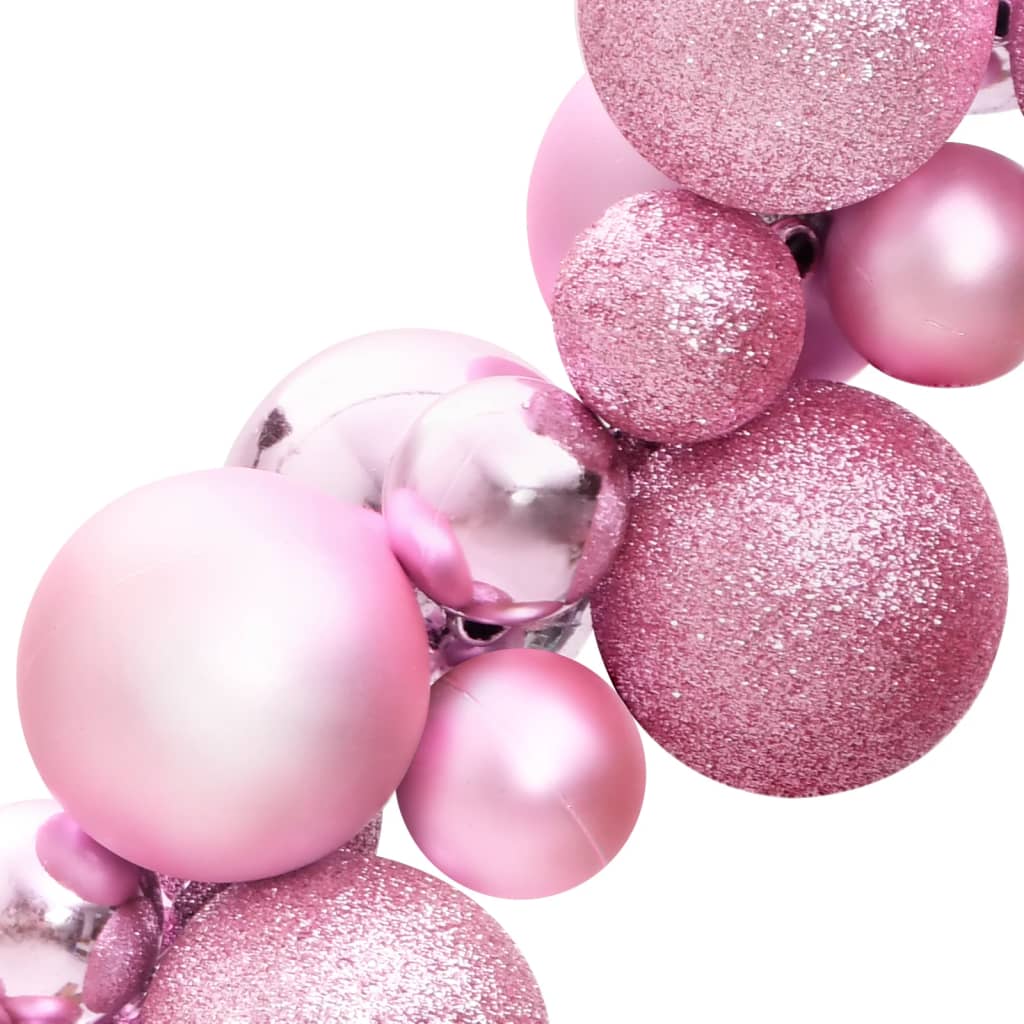 vidaXL Grinalda de Natal com bolas 175 cm poliestireno rosa