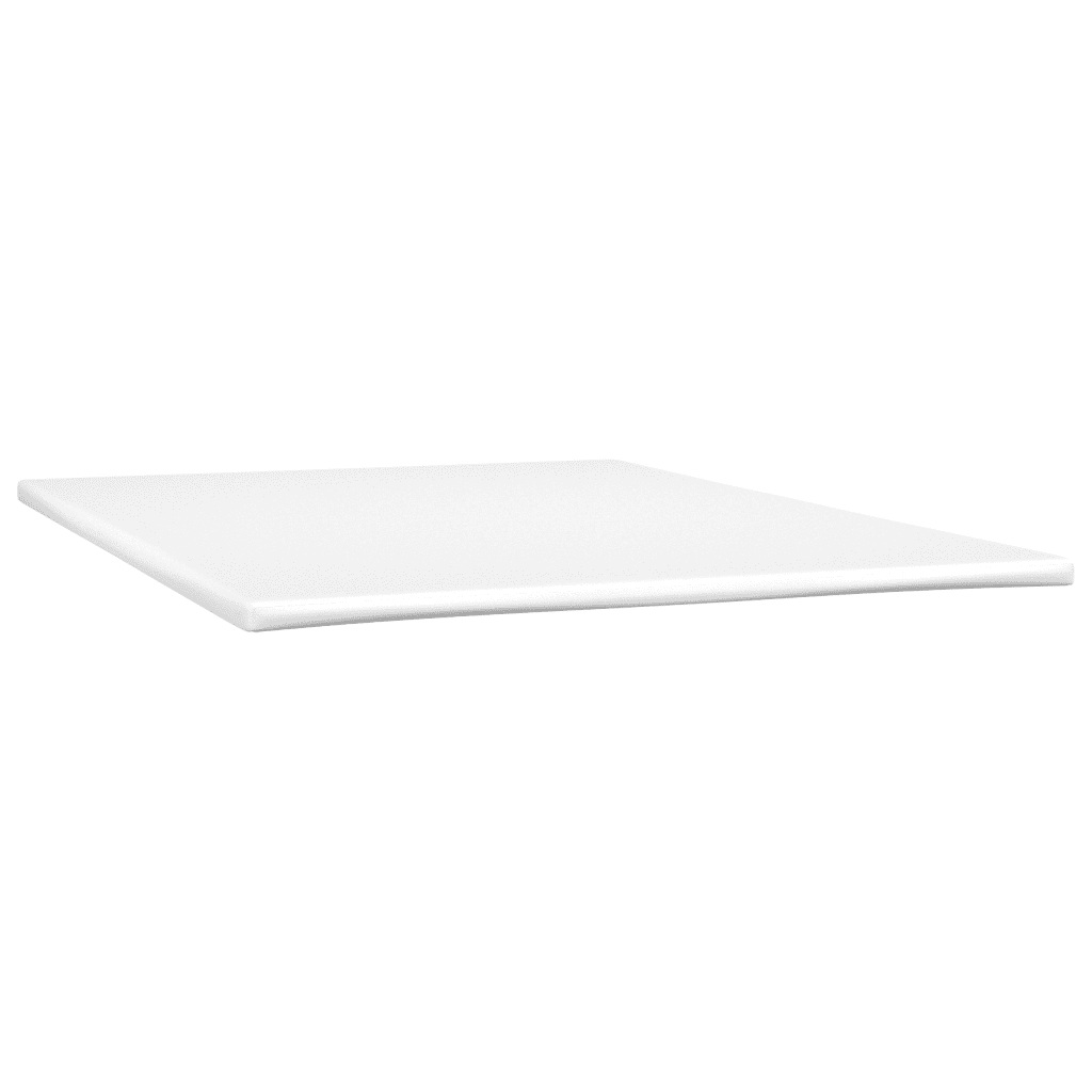 vidaXL Cama com molas/colchão 160x200 cm couro artificial branco