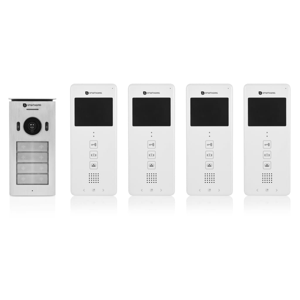 Smartwares Videoporteiro 4 apartamentos 20,5x8,6x2,1 cm branco