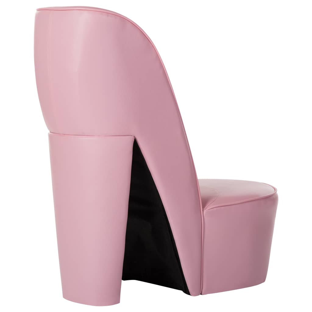 vidaXL Cadeira estilo sapato de salto alto couro artificial rosa
