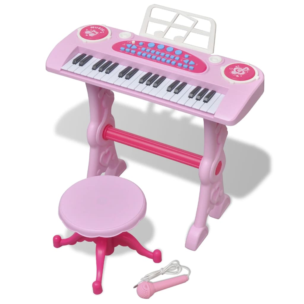 Teclado Infantil Rosa Piano de Brinquedo Vários Sons -Center - My