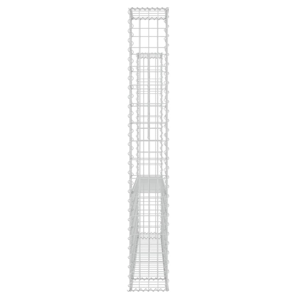 vidaXL Cesto gabião em forma de U c/ 2 postes 140x20x150 cm ferro