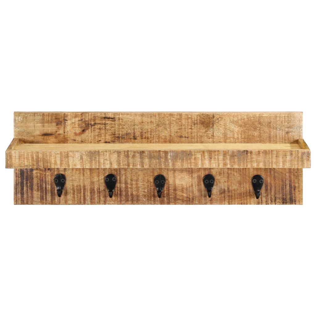 vidaXL Cabide de parede 60x15x20 cm madeira de mangueira áspera maciça