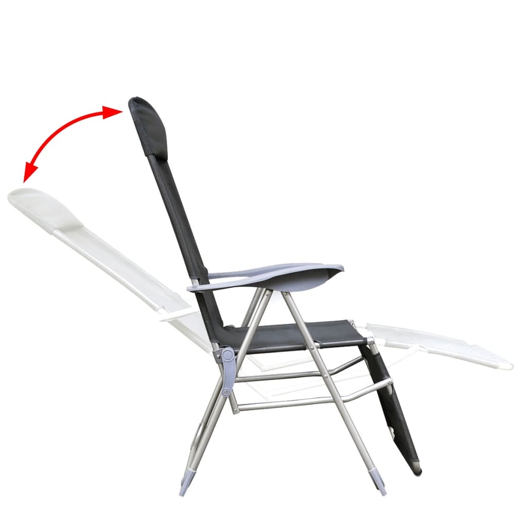 vidaXL Cadeiras de jardim dobráveis 2 pcs alumínio, textilene cinzento