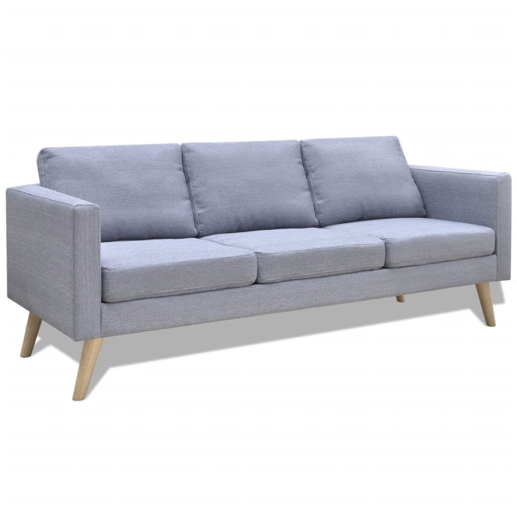 vidaXL Conjunto de sofás de 2 lugares e 3 lugares tecido cinza claro