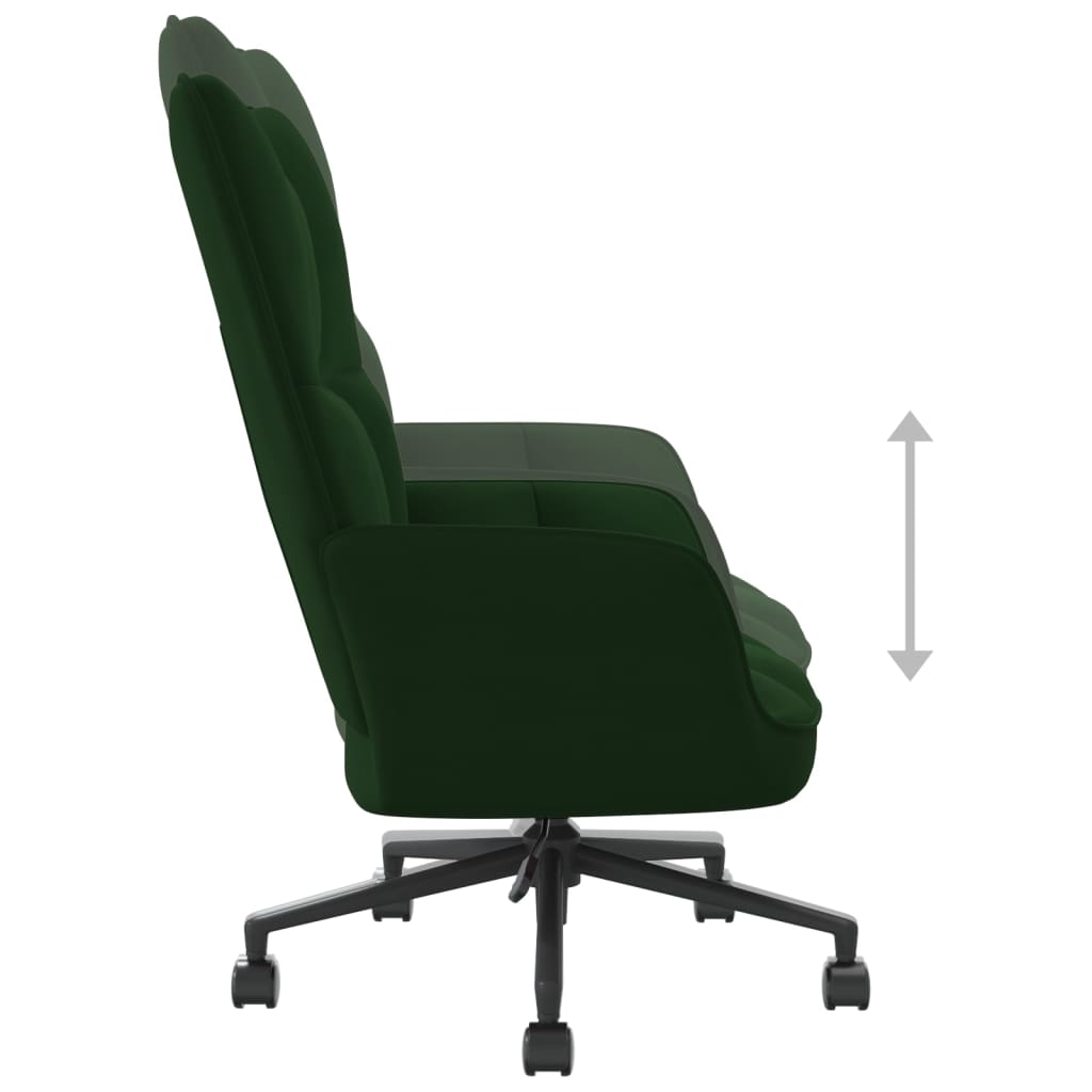 vidaXL Cadeira de descanso veludo verde-escuro