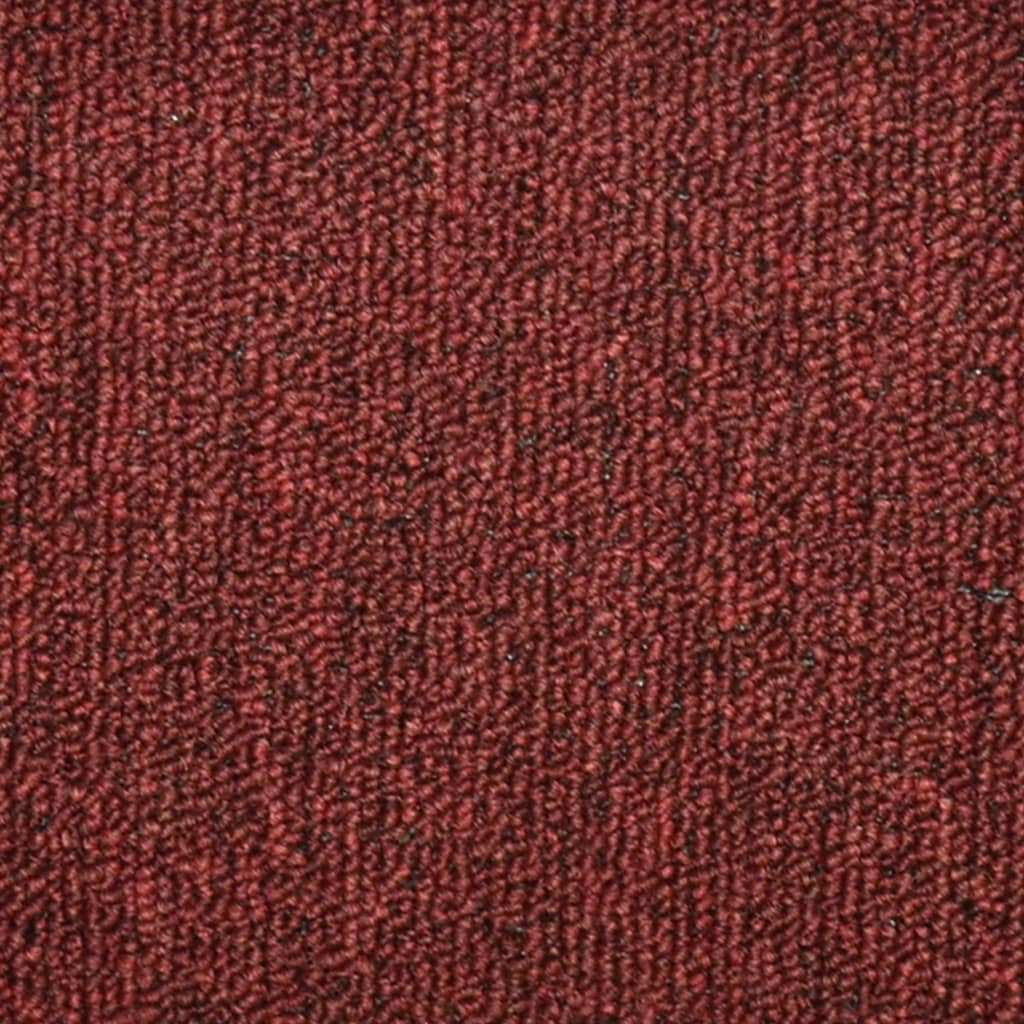 vidaXL Tapete/carpete para degraus 15 pcs 56x17x3 cm vermelho
