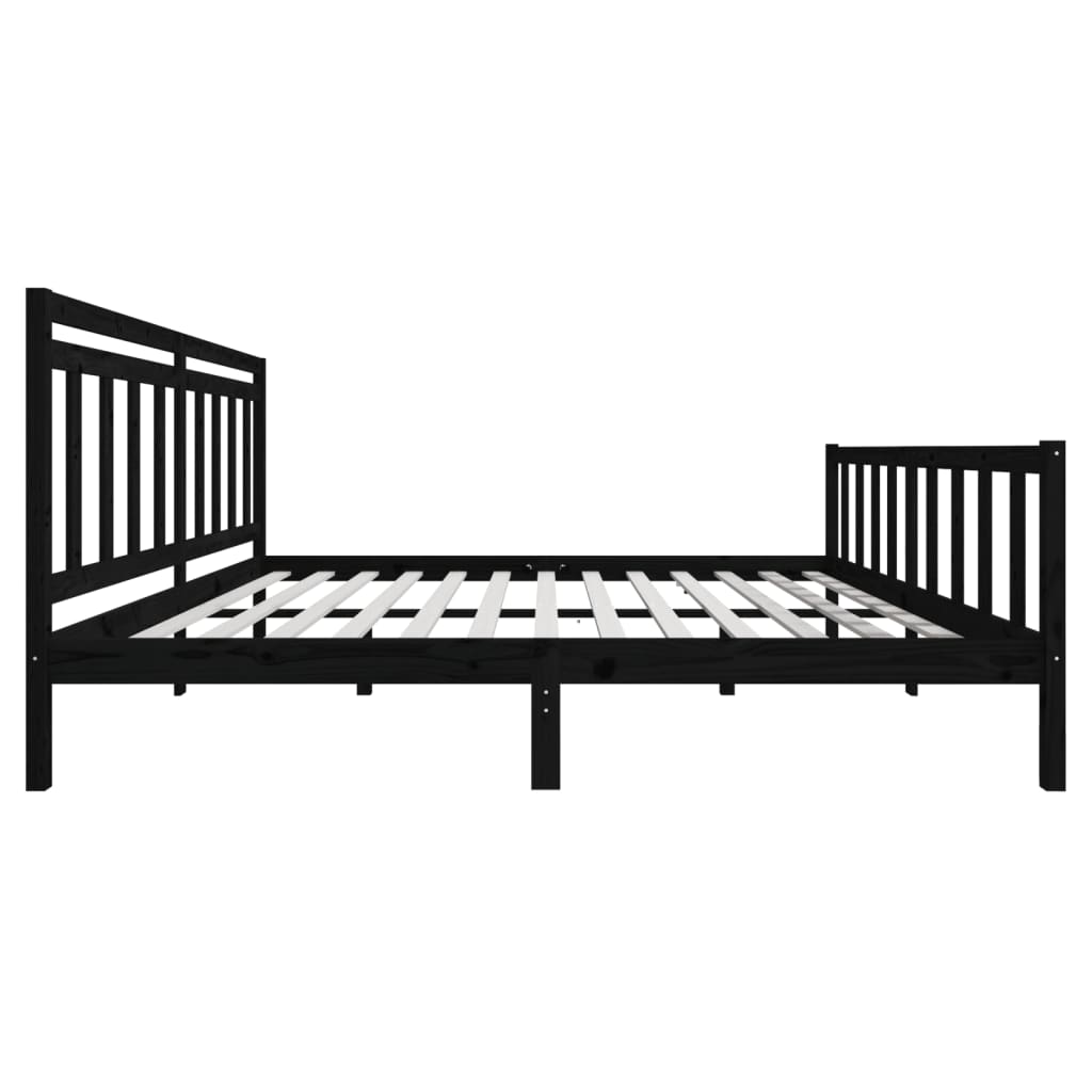 vidaXL Estrutura de cama 200x200 cm madeira maciça preto