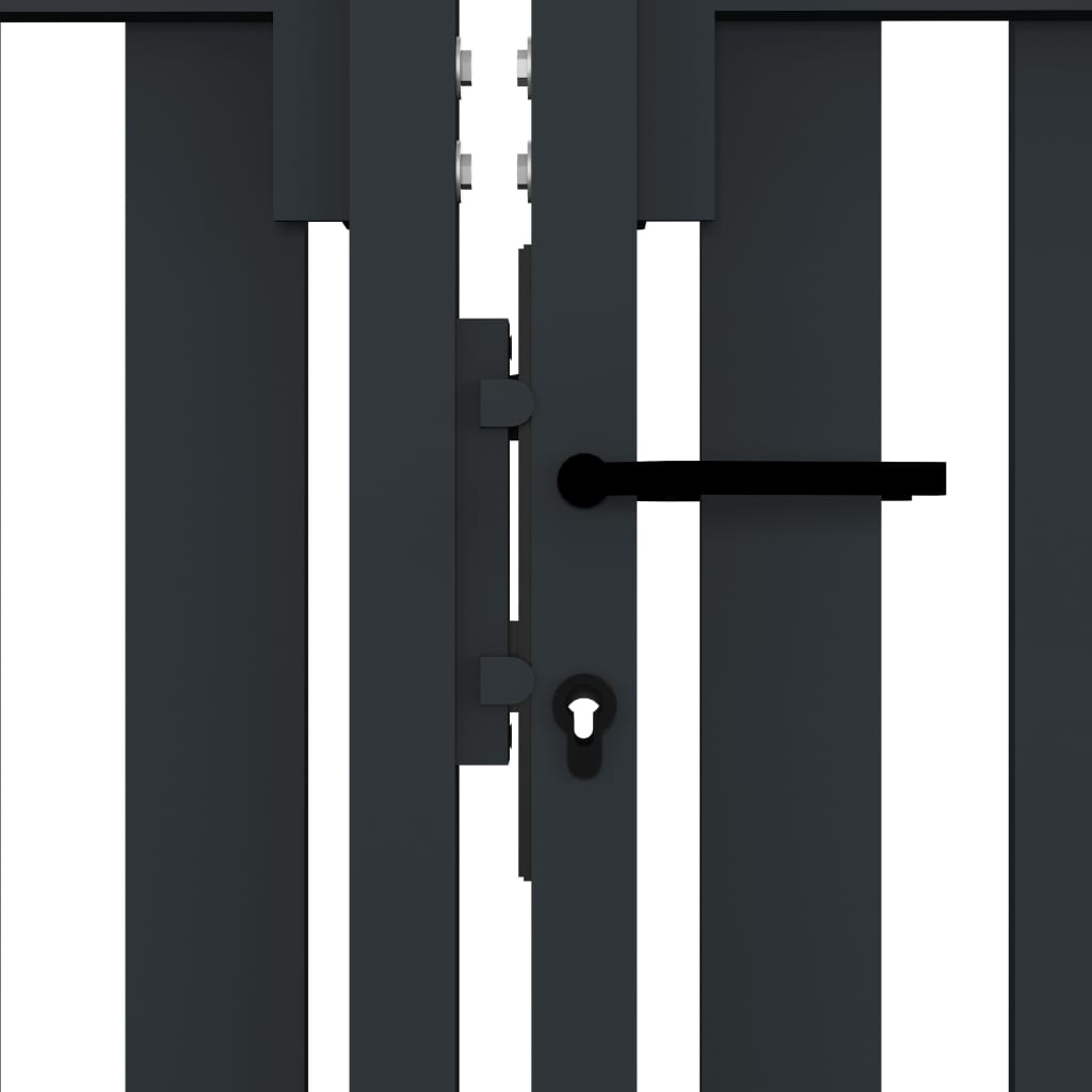 vidaXL Portão de cerca com porta dupla 306x150 cm aço antracite