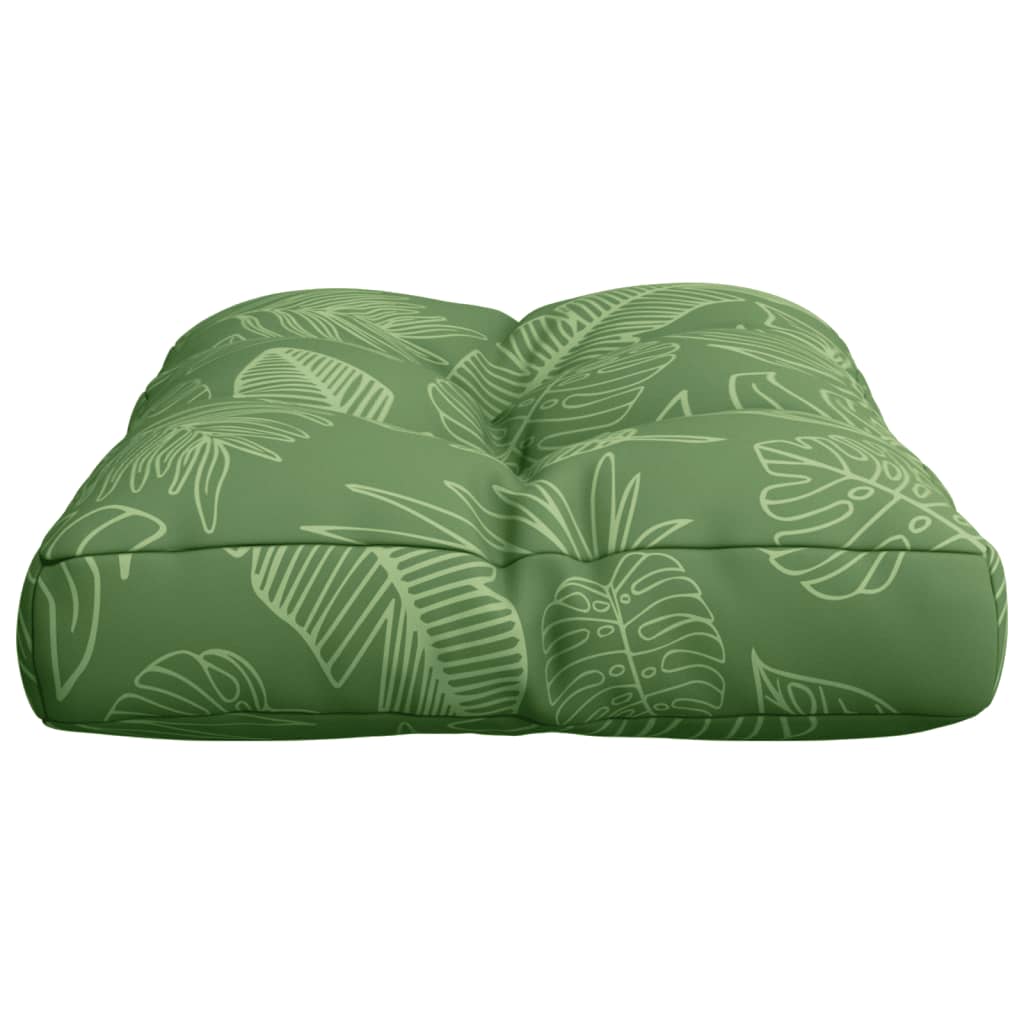 vidaXL Almofadão para sofá de paletes 50x40x12 cm tecido padrão folhas