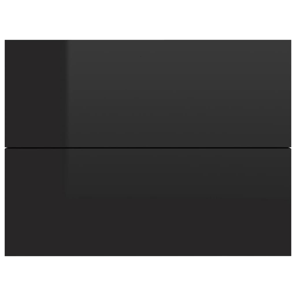 vidaXL Mesa de cabeceira 40x30x30 cm contraplacado preto brilhante