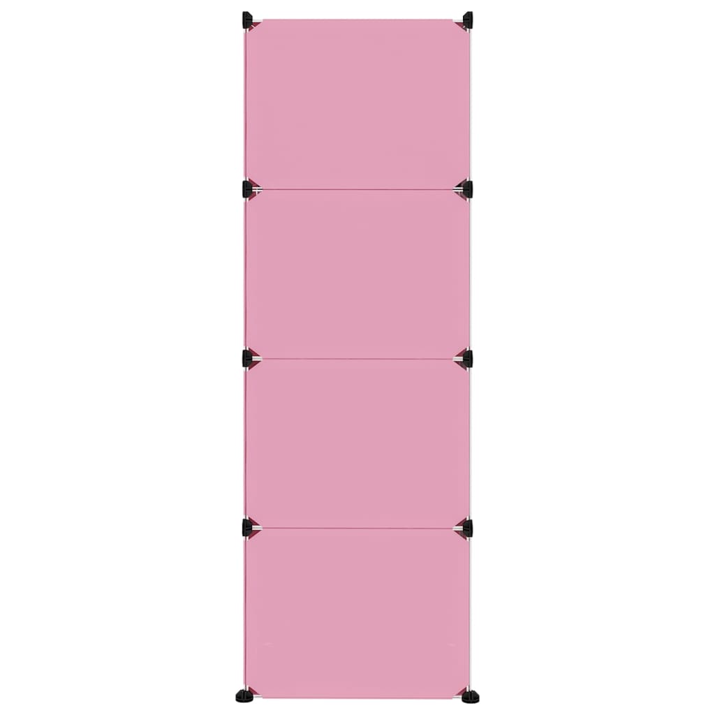 vidaXL Armário de arrumação infantil com 12 cubos PP rosa