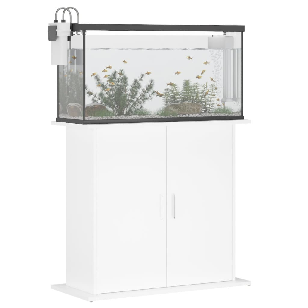 vidaXL Suporte de aquário 81x36x73 cm deriv. madeira branco brilhante