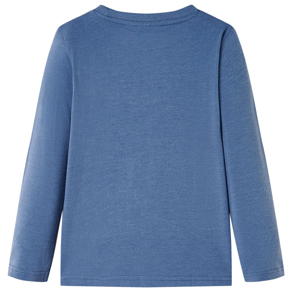 T-shirt de manga comprida para criança azul mesclado 92