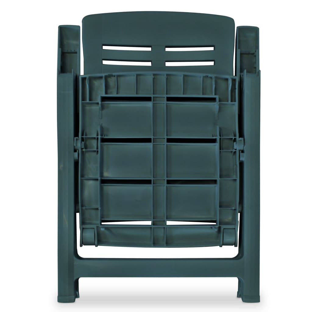 vidaXL Cadeiras de jardim reclináveis 4 pcs plástico verde
