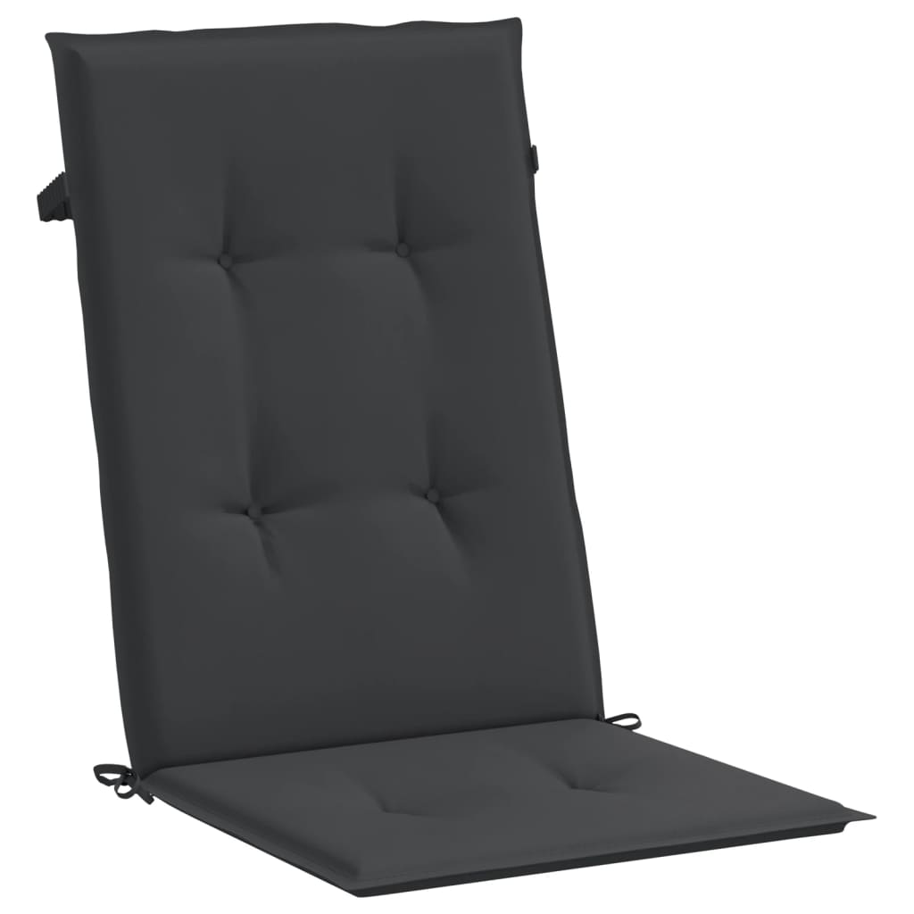 vidaXL Almofadões para cadeiras altas de jardim 4 pcs tecido preto