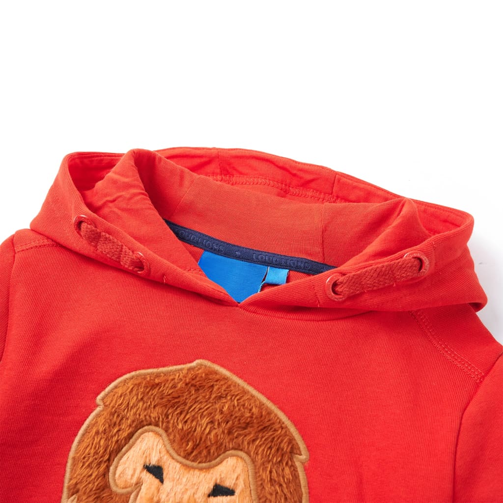 Sweatshirt para criança com capuz vermelho 92