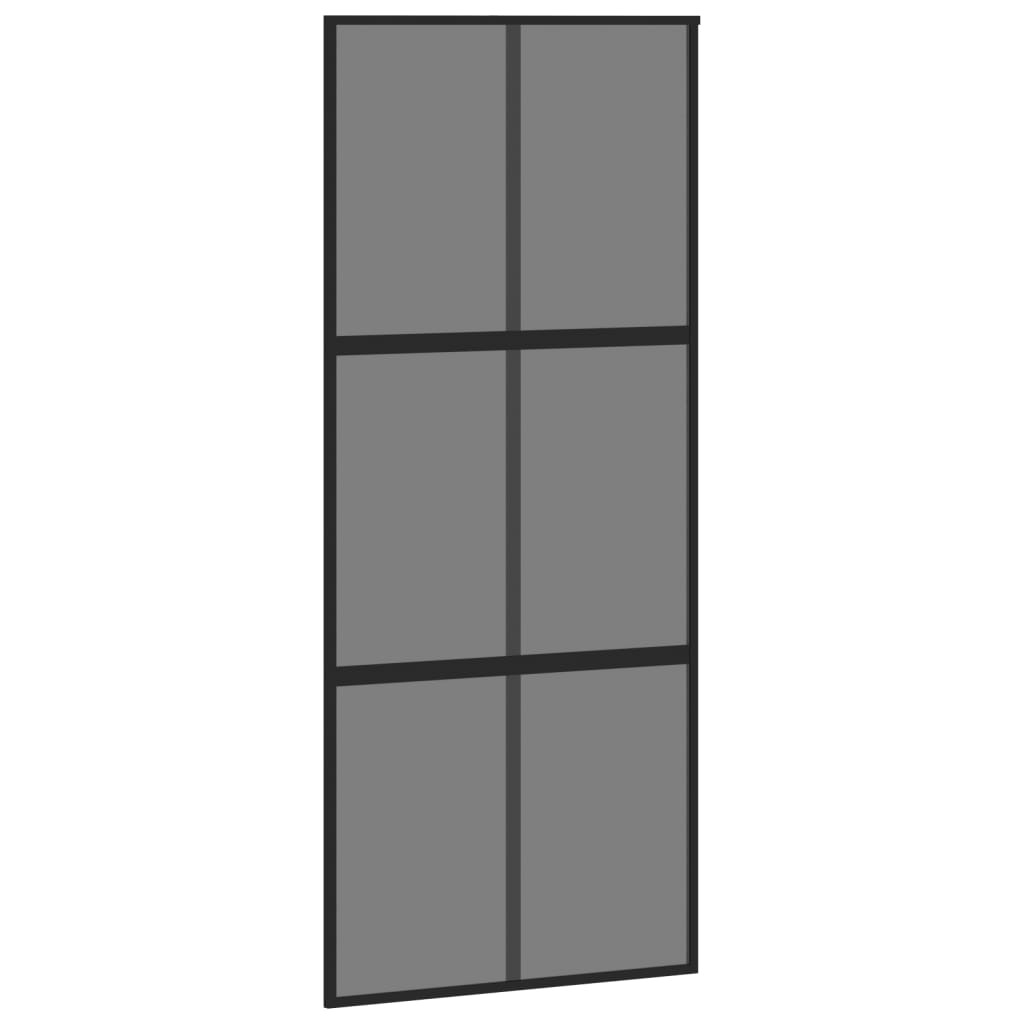 vidaXL Porta deslizante 90x205 cm vidro temperado e alumínio preto
