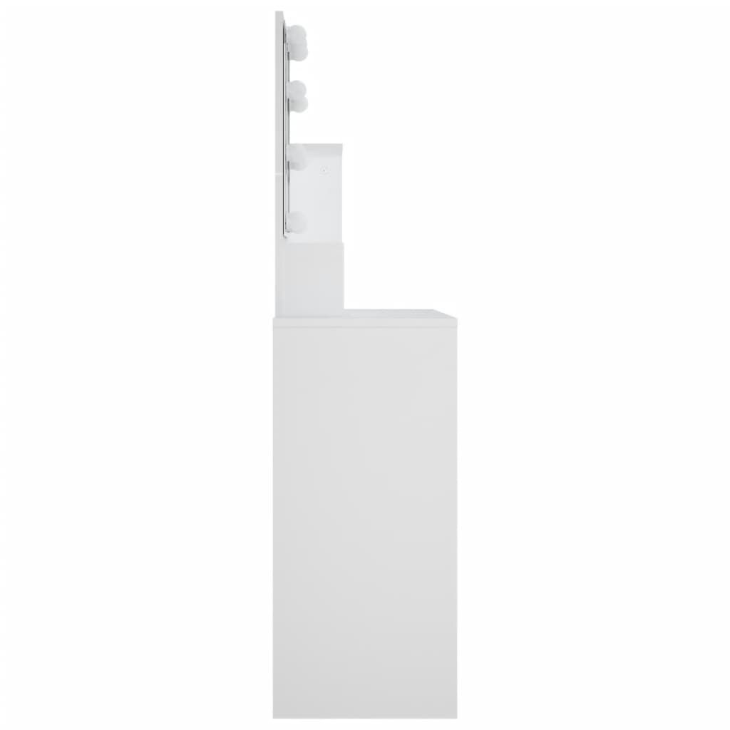 vidaXL Toucador com LEDs 86,5x35x136 cm cor branco