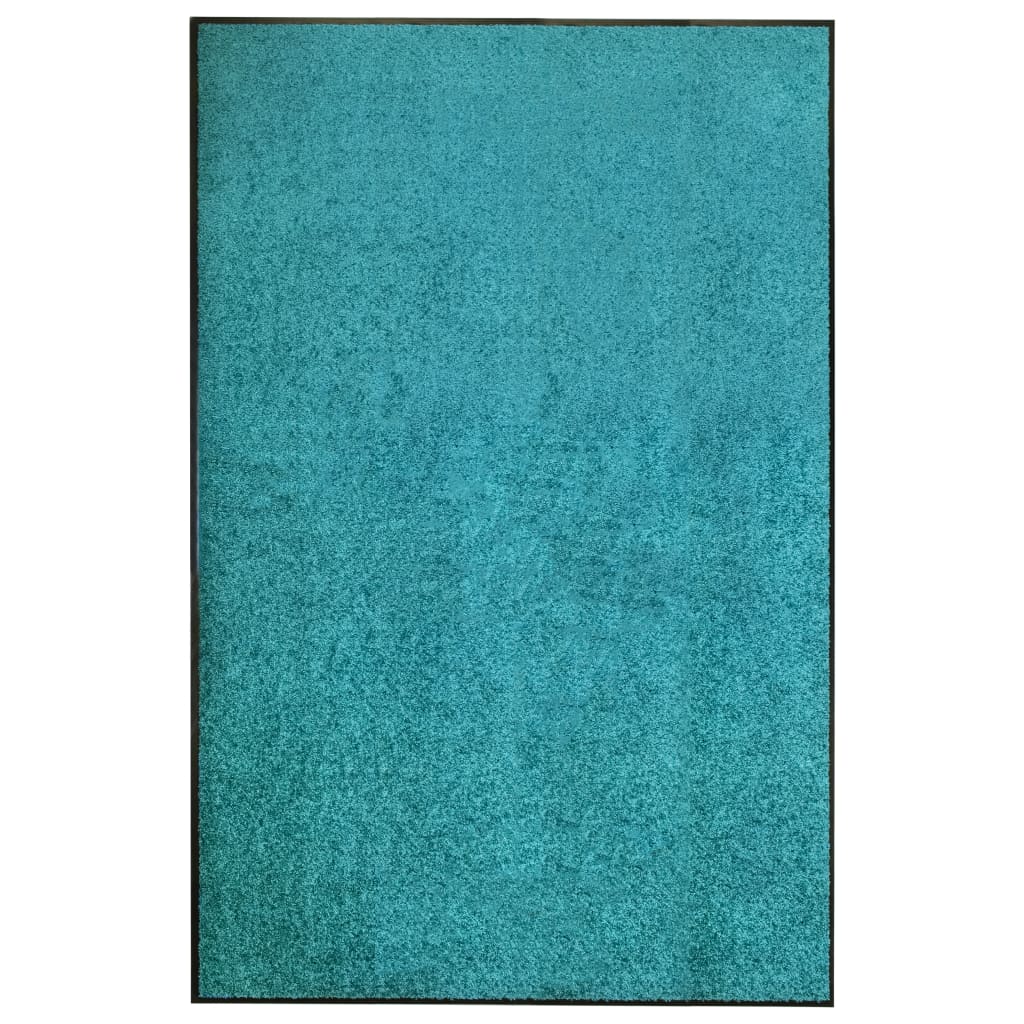 vidaXL Tapete de porta lavável 120x180 cm azul ciano