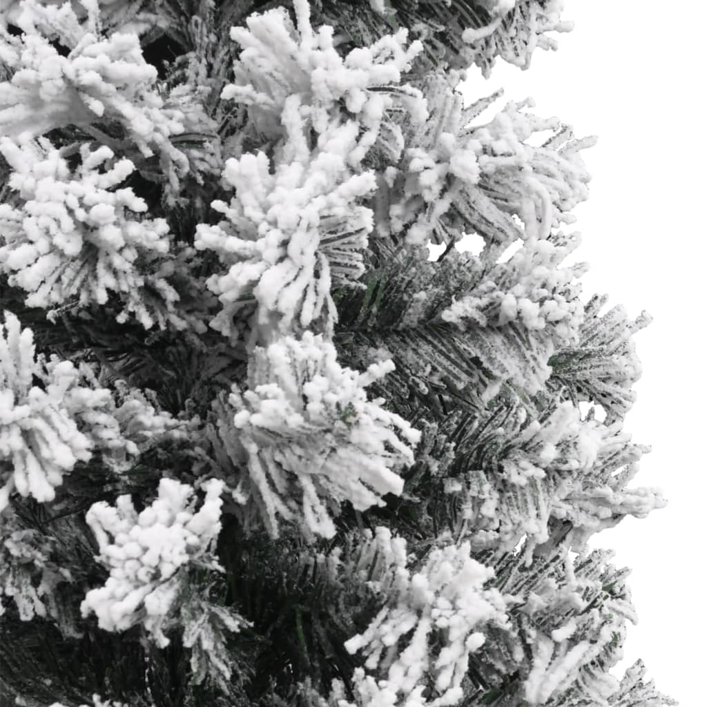 vidaXL Árvore de Natal artificial fina com neve 240 cm PVC verde