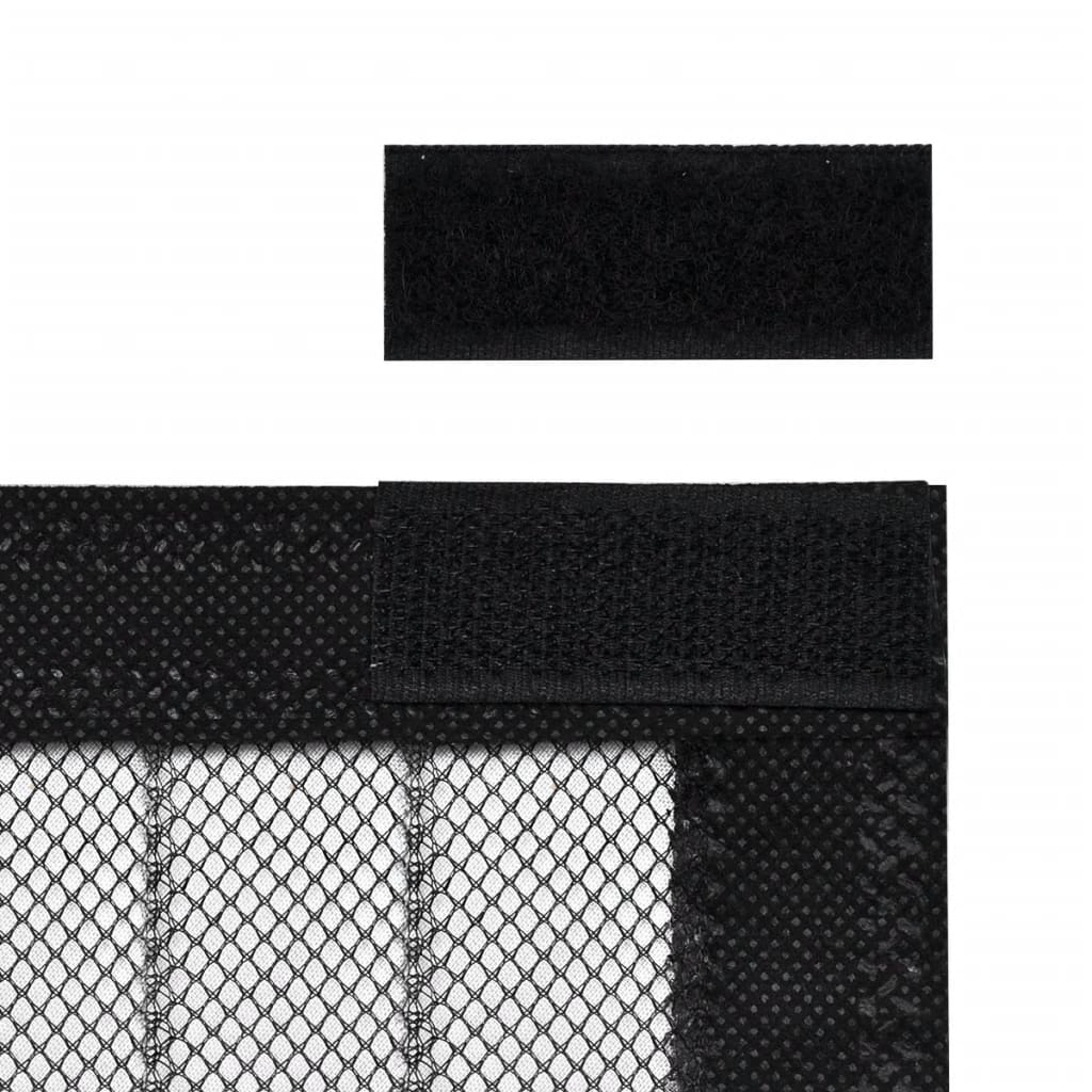 vidaXL Cortina de porta anti-insetos magnética 210x100cm 2 pcs preto