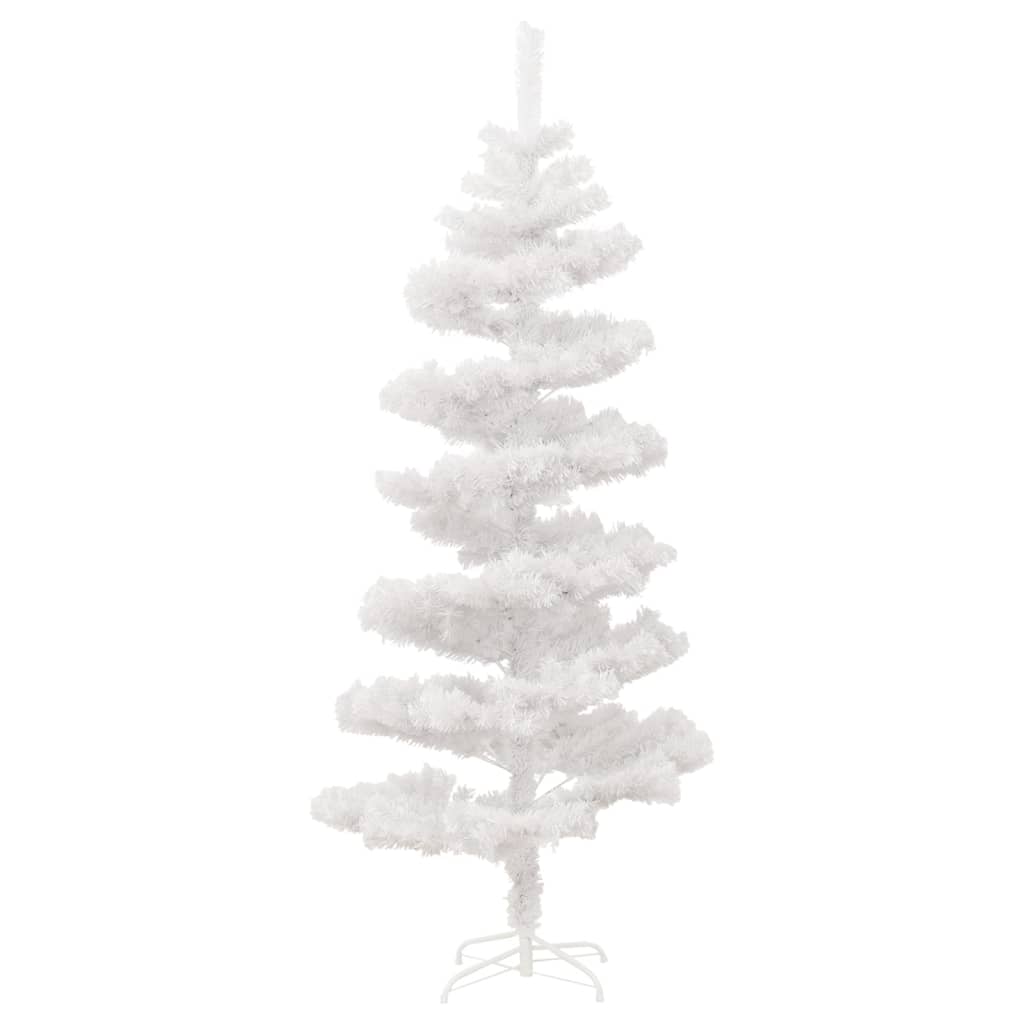 vidaXL Árvore de Natal rotativa pré-iluminada + suporte PVC branco