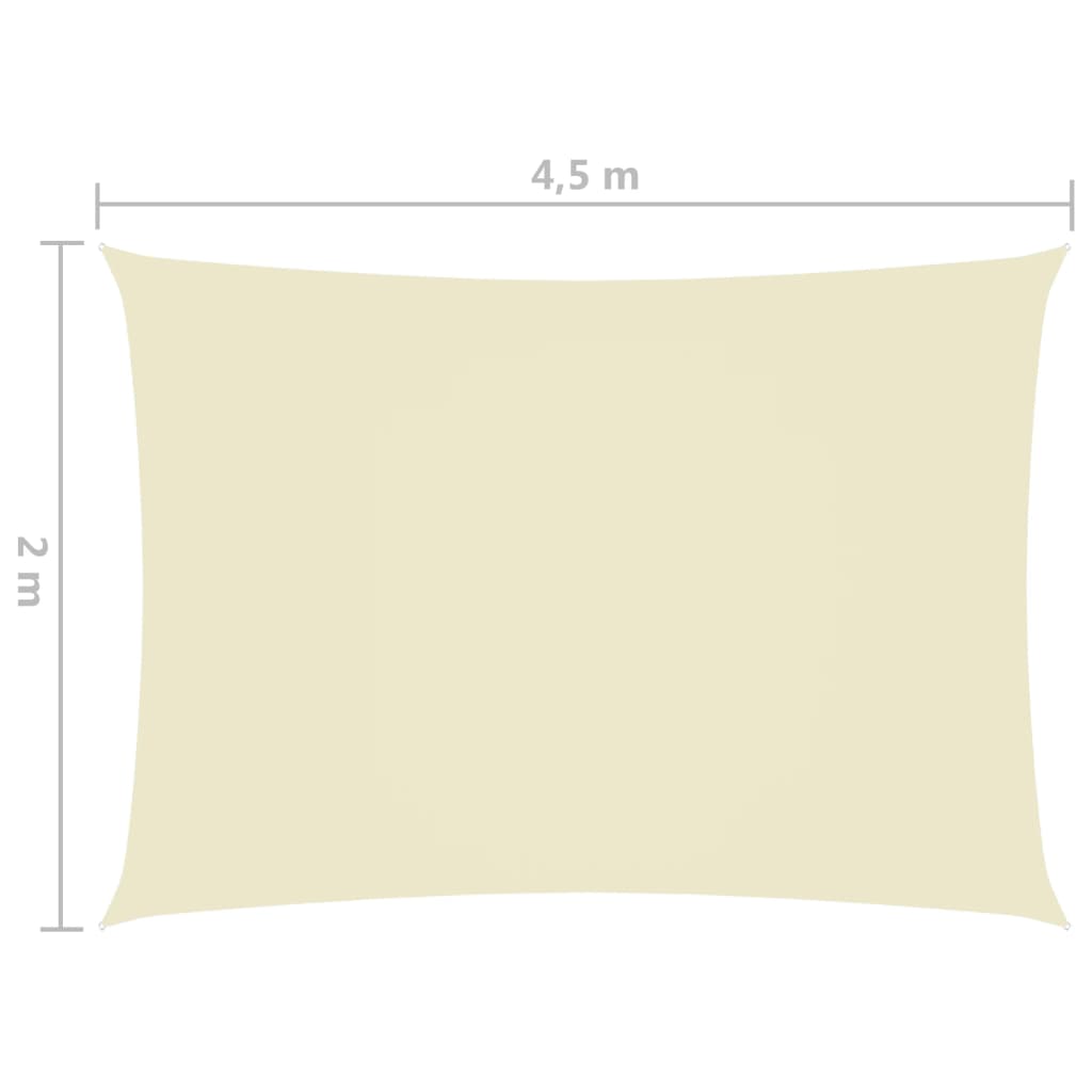 vidaXL Para-sol estilo vela tecido oxford retangular 2x4,5 m creme
