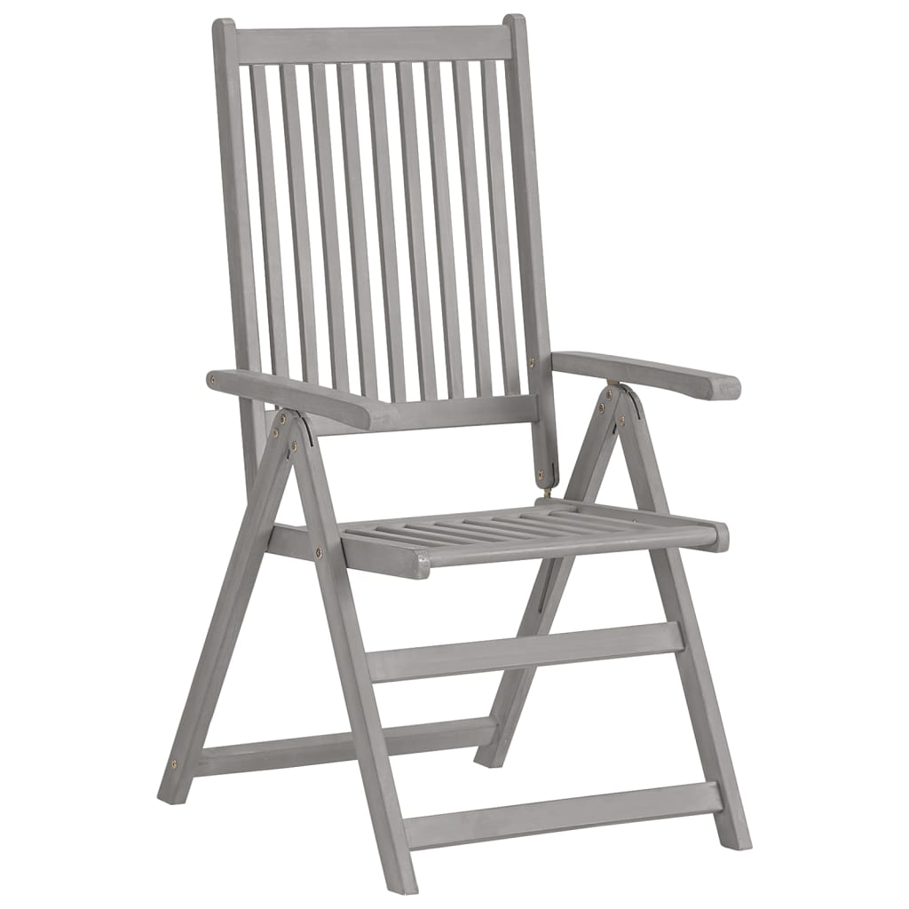 vidaXL Cadeiras de jardim reclináveis 6 pcs acácia maciça cinzento