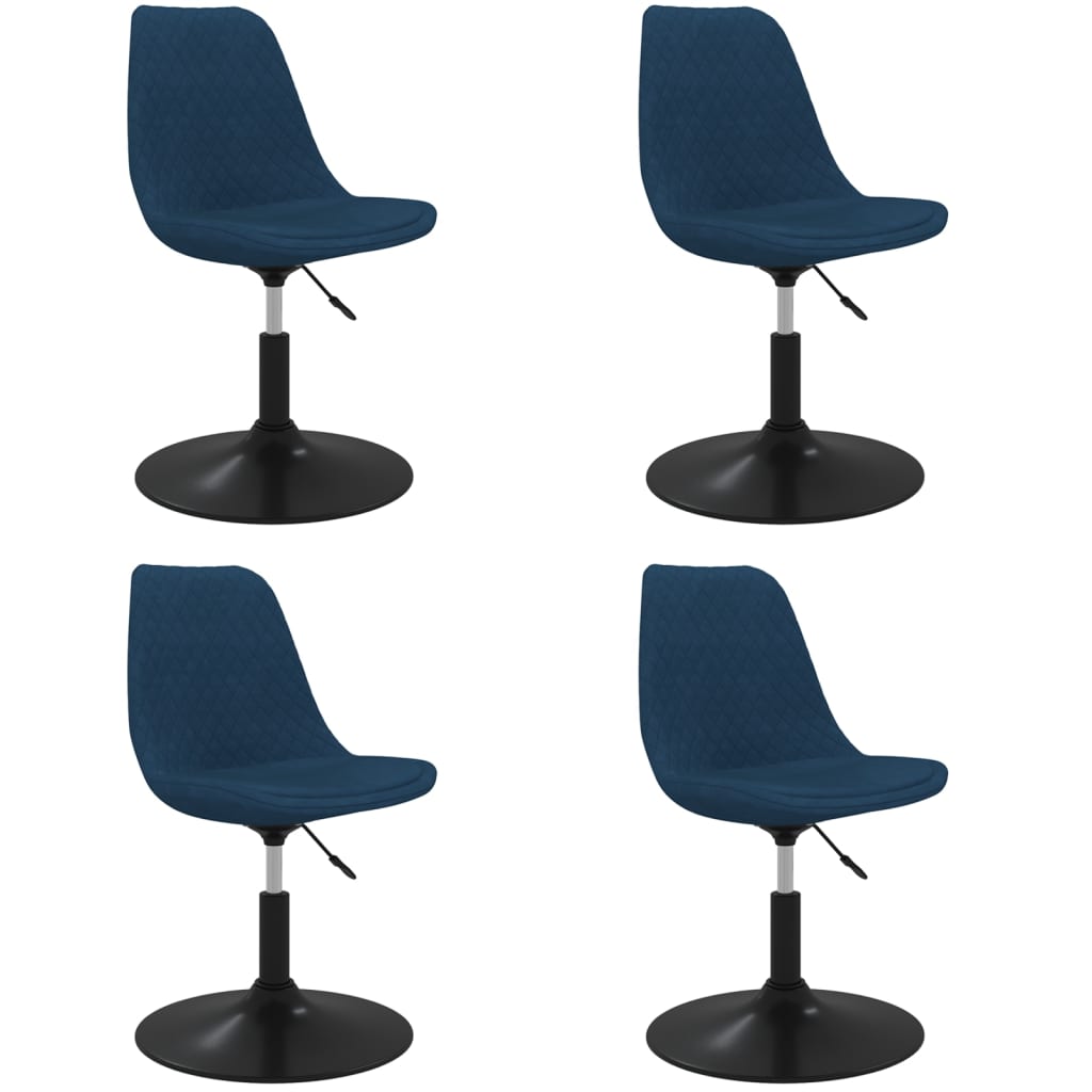 vidaXL Cadeiras de jantar giratórias 4 pcs veludo azul
