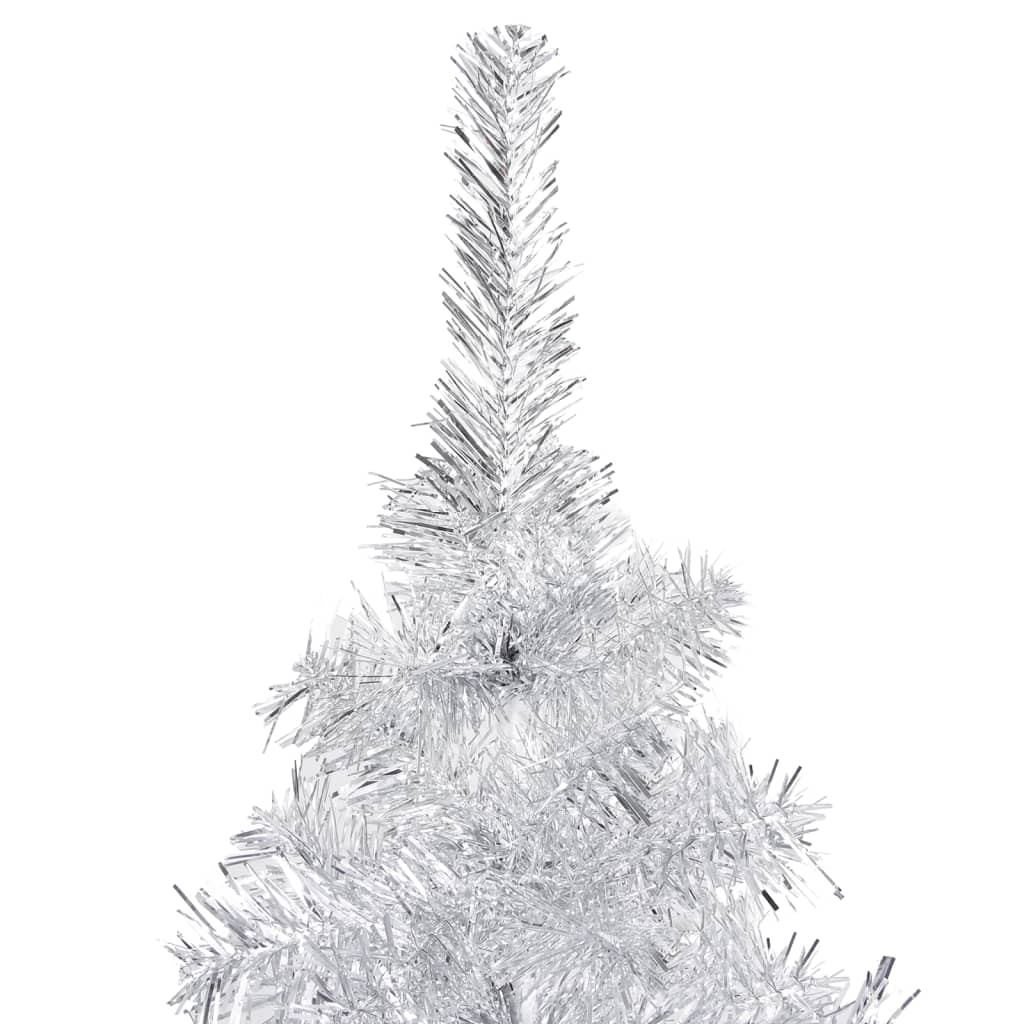 vidaXL Árvore Natal artificial pré-iluminada c/bola 240cm PET prateado