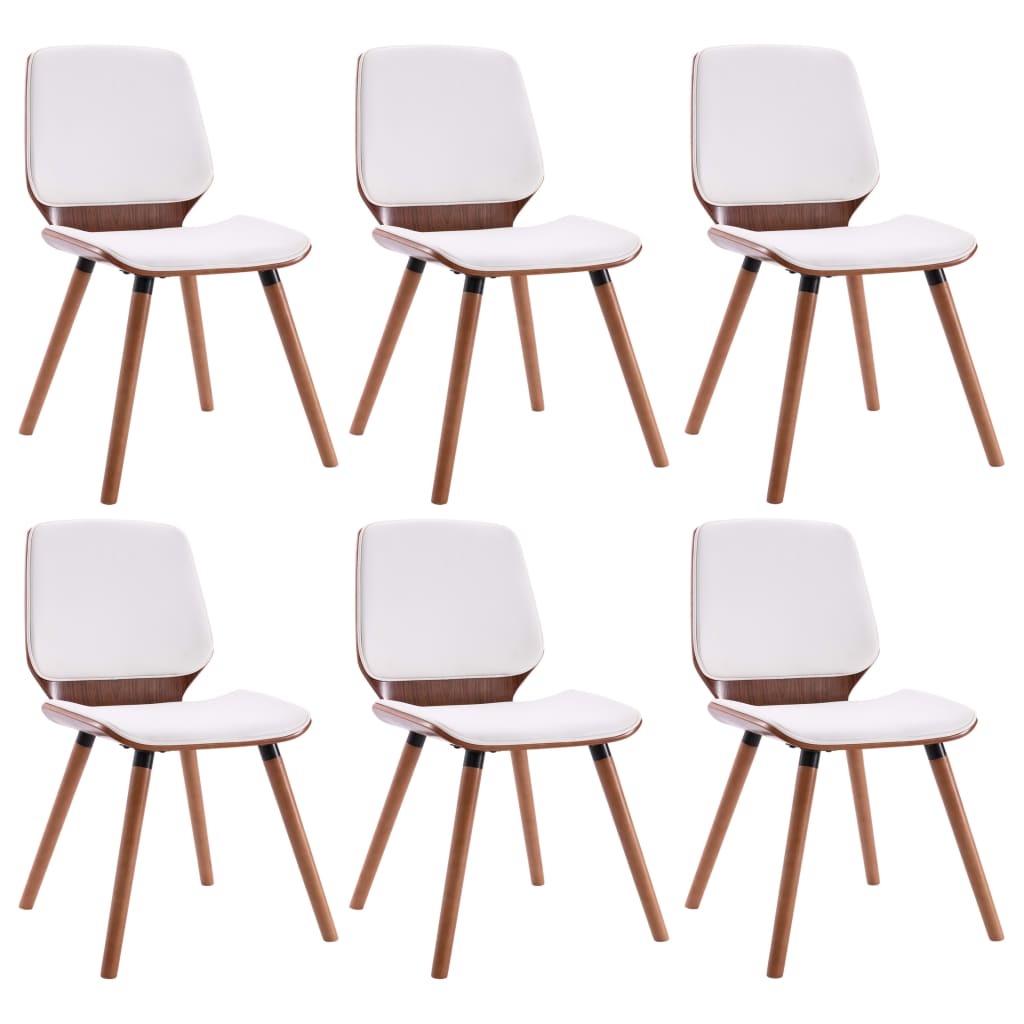 vidaXL Cadeiras de jantar 6 pcs couro artificial branco