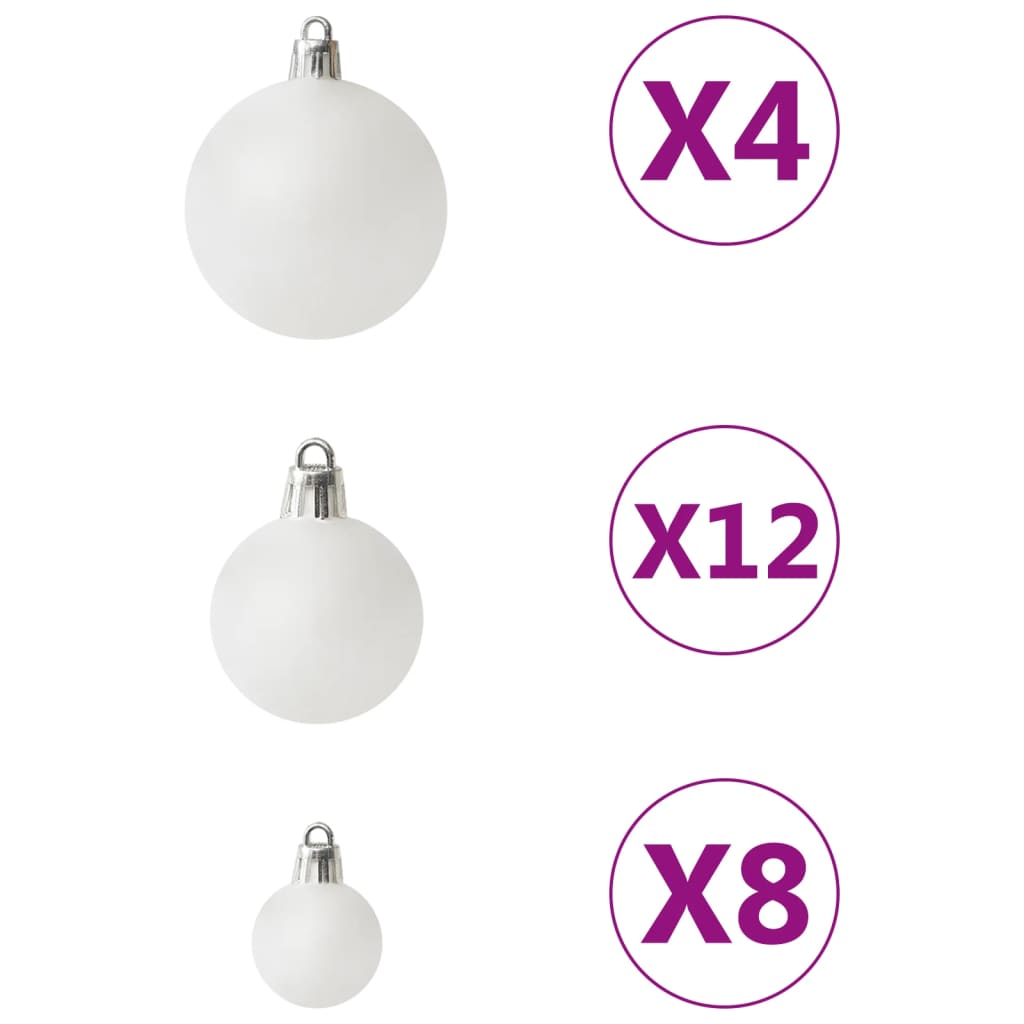 vidaXL Conjunto de bolas de natal 100 pcs branco