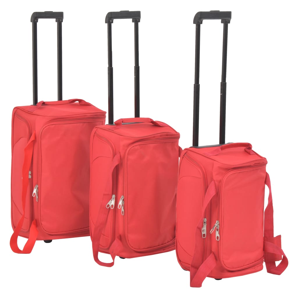 vidaXL Conjunto de malas de viagem 3 pcs vermelho