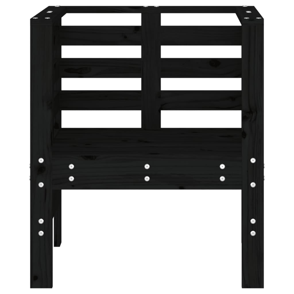 vidaXL Cadeiras de jardim 2 pcs 61,5x53x71 cm pinho maciço preto