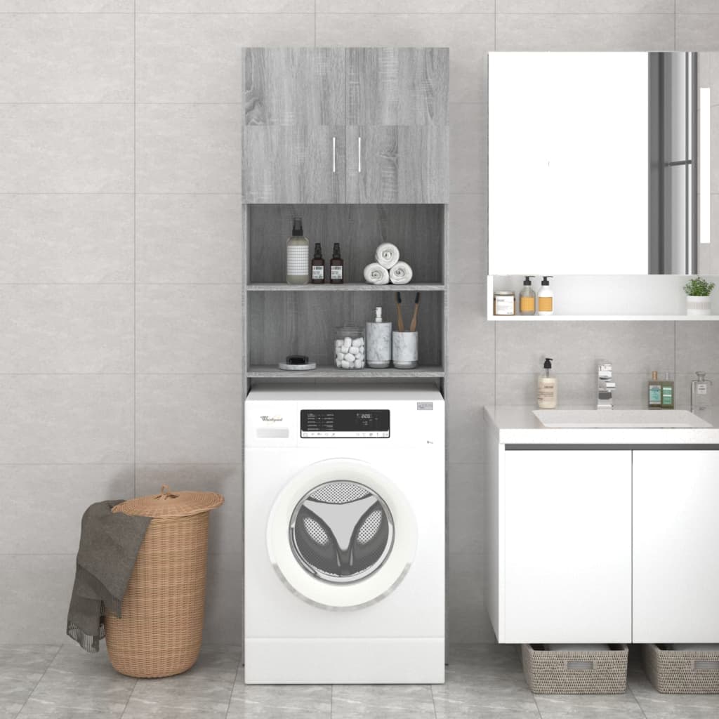 vidaXL Armário máquina de lavar roupa 64x25,5x190 cm cinzento sonoma