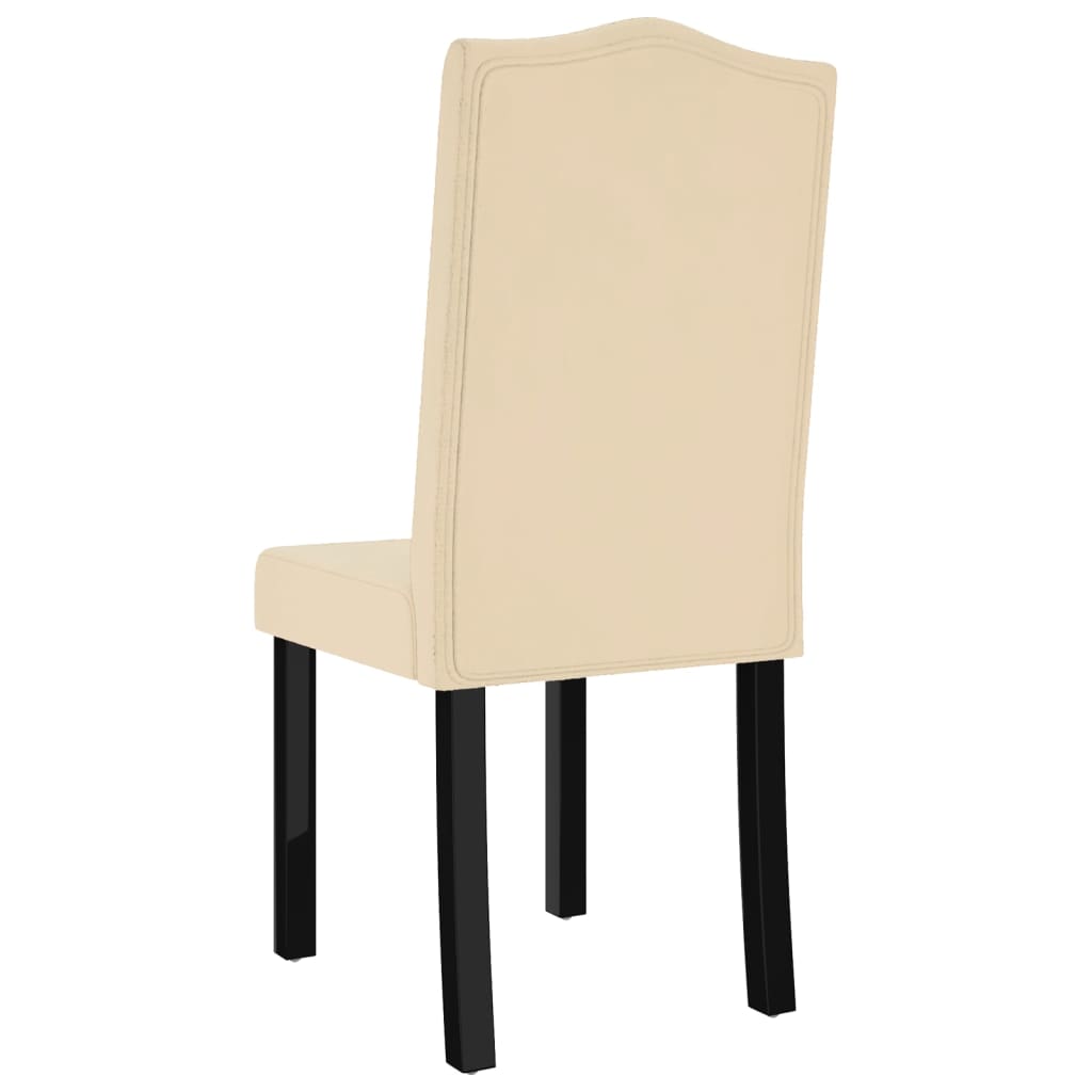 vidaXL Cadeiras de jantar 2 pcs veludo cor creme