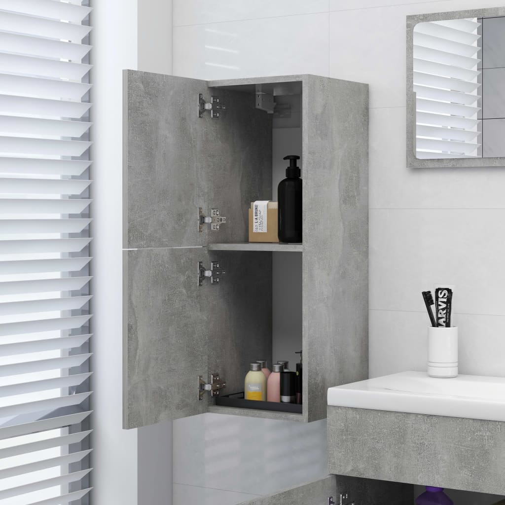 vidaXL Armário casa de banho derivados de madeira cinzento cimento