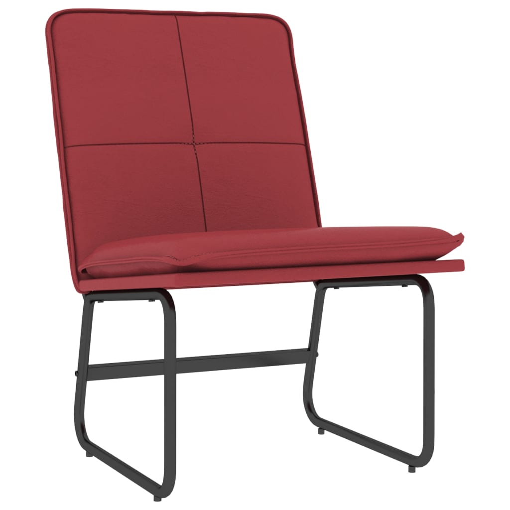 vidaXL Cadeira lounge 54x75x76 cm couro artificial vermelho tinto