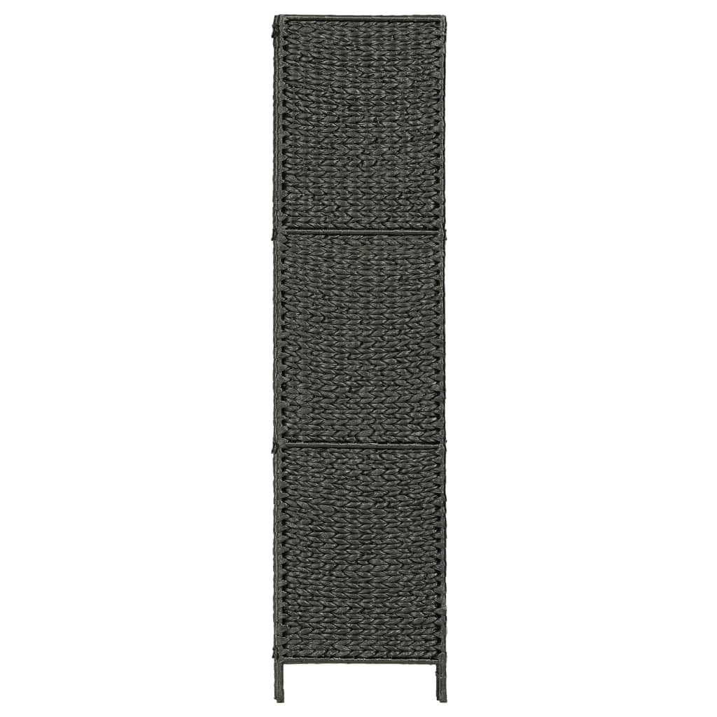 vidaXL Divisória com 3 painéis 116x160 cm jacinto de água preto