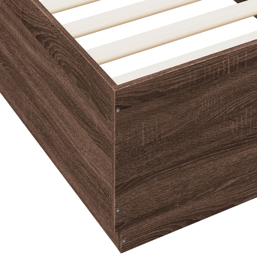 vidaXL Estrutura cama 100x200cm derivados de madeira carvalho castanho