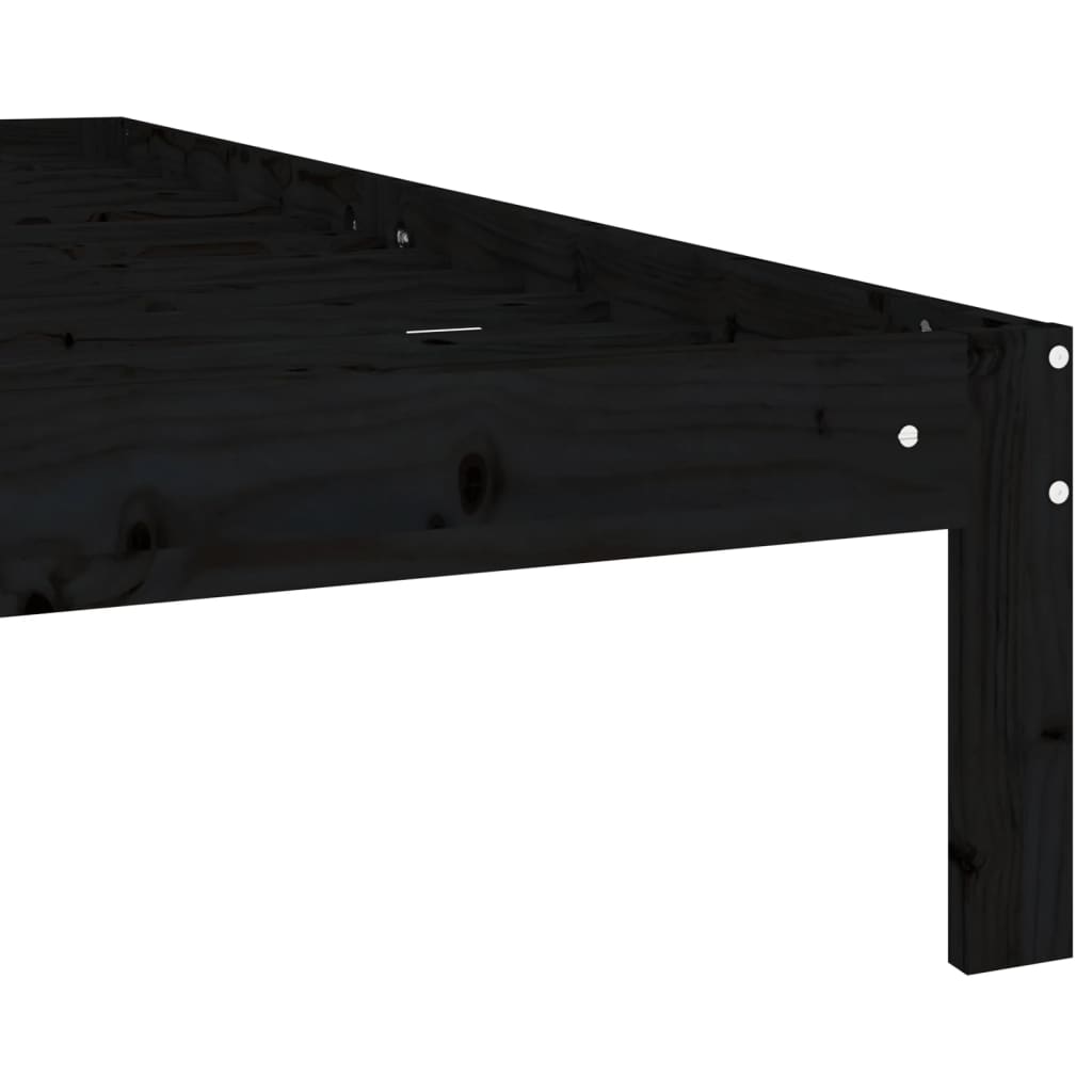 vidaXL Estrutura de cama 120x200 cm pinho maciço preto
