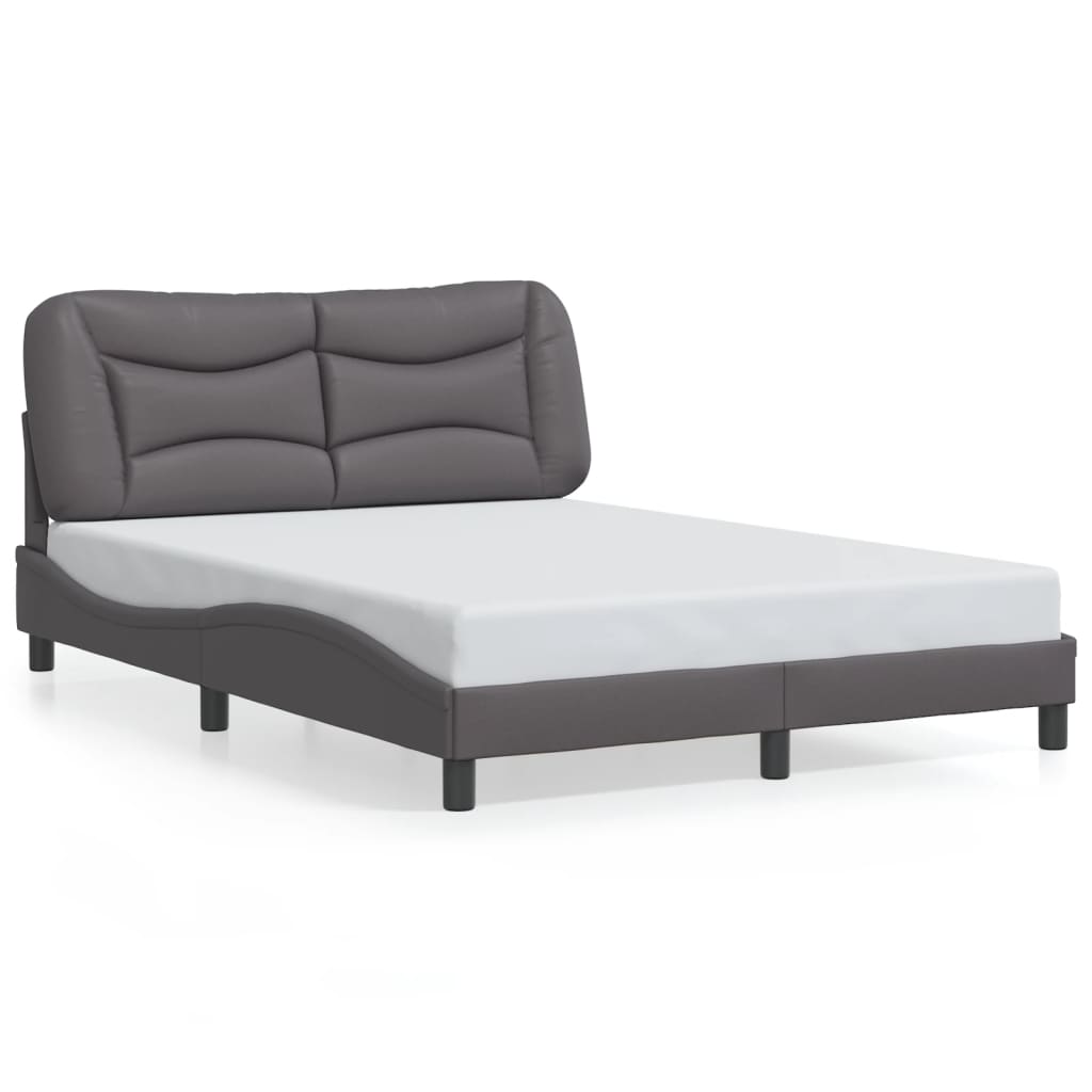 vidaXL Estrutura cama c/ cabeceira 120x200cm couro artificial cinzento